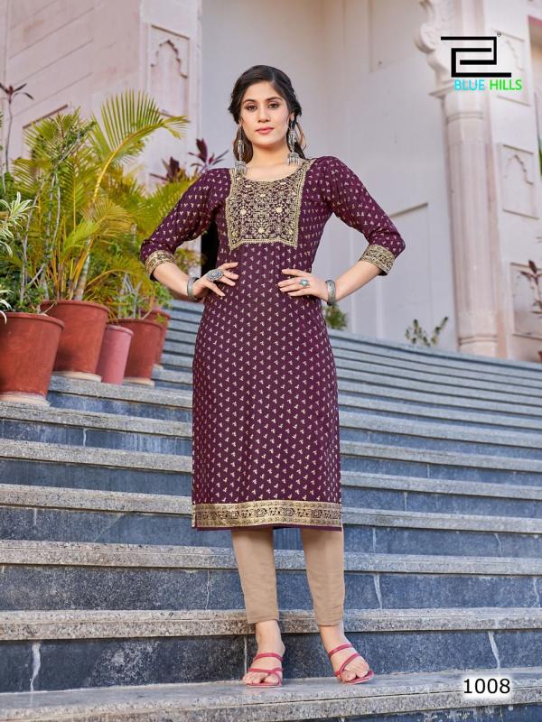 Blue Hills Freddy Plus Size Rayon Designer Kurti Collection